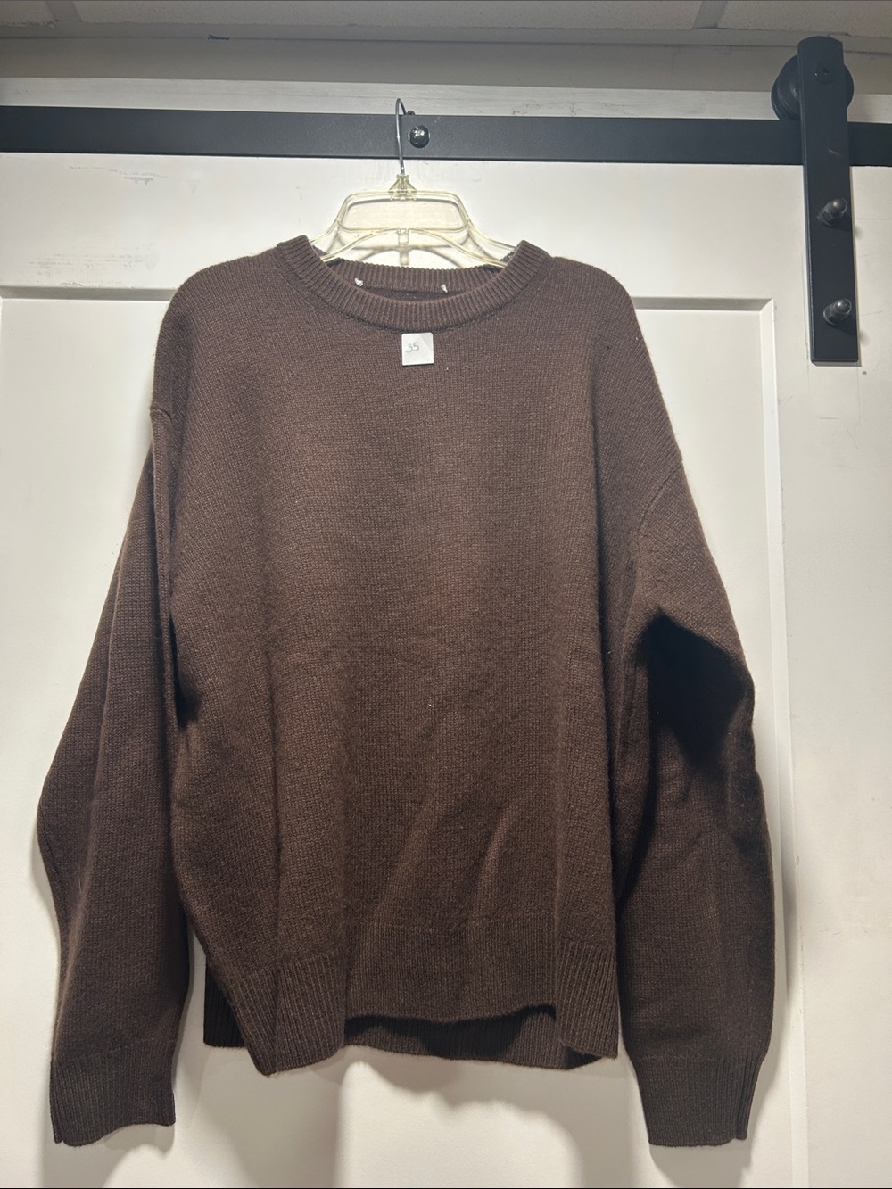 Cozy Women's Brown Crewneck Turtleneck-Style Sweater